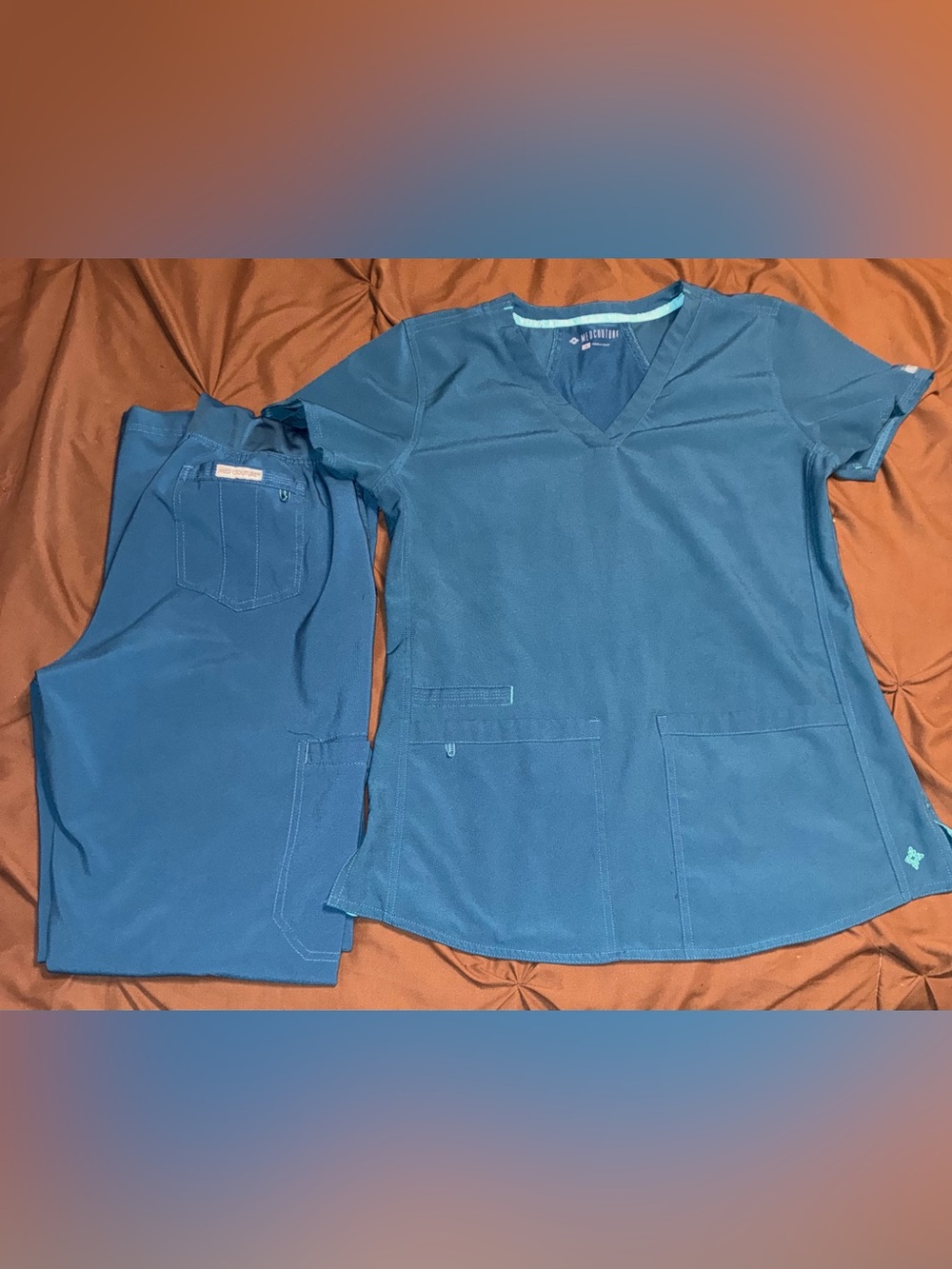 Teal Med Couture Scrub Set
